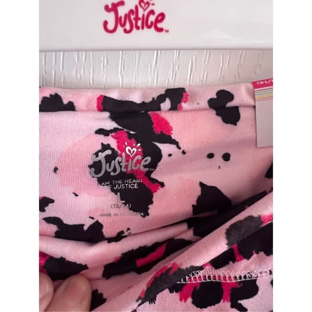 New Justice girls Blocked Legging with tech pocket size Large 12/14